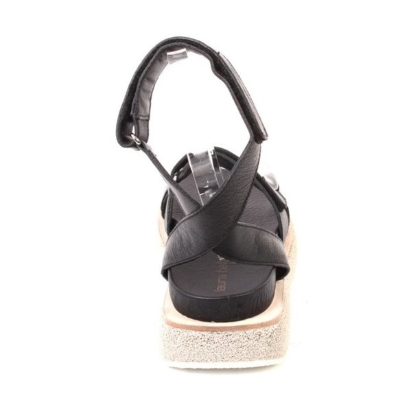 Laura Bellariva 7823 Black Leather Platform Strappy Sandals - Picture 5 of 8